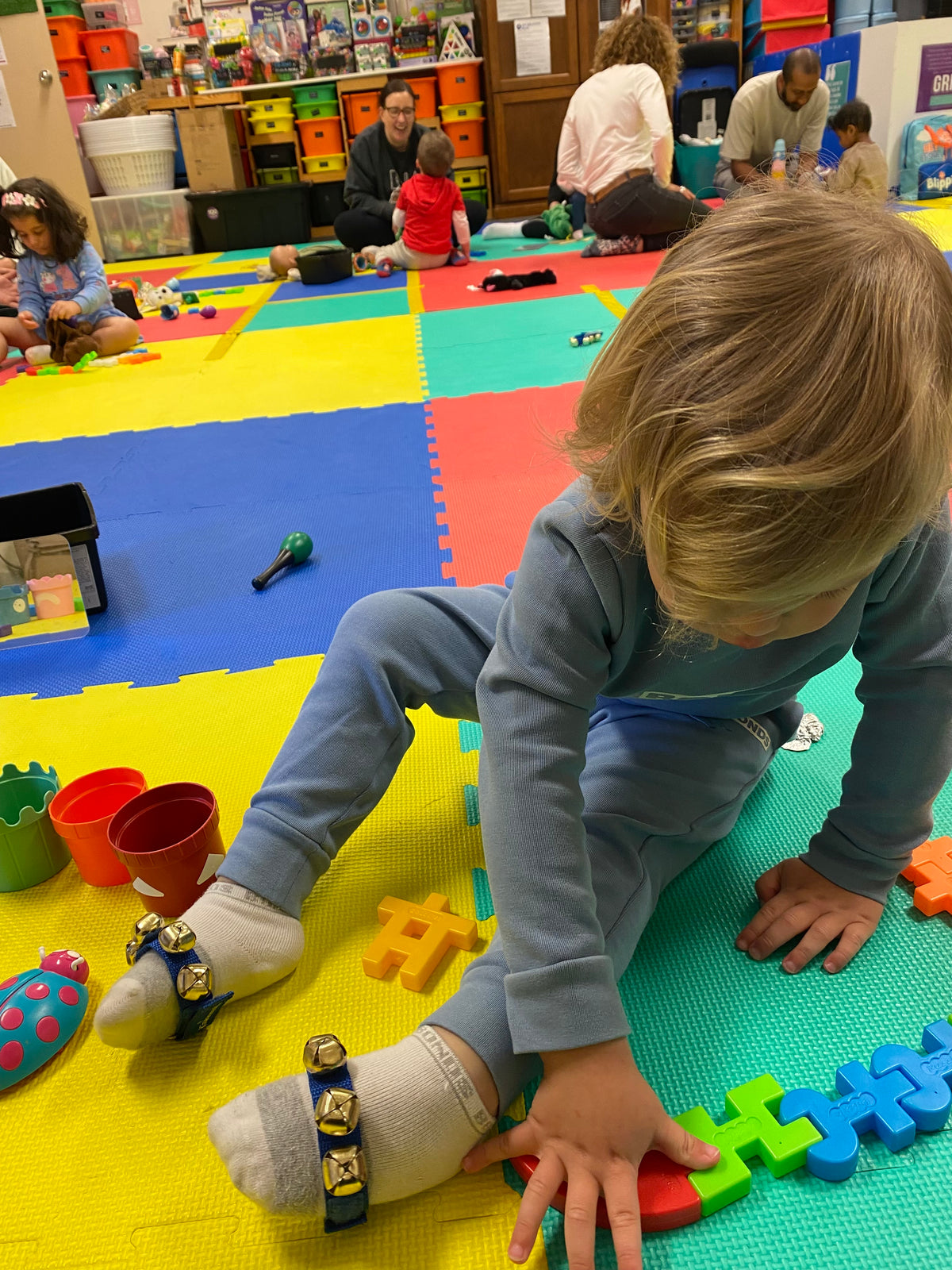 Child playing in group time