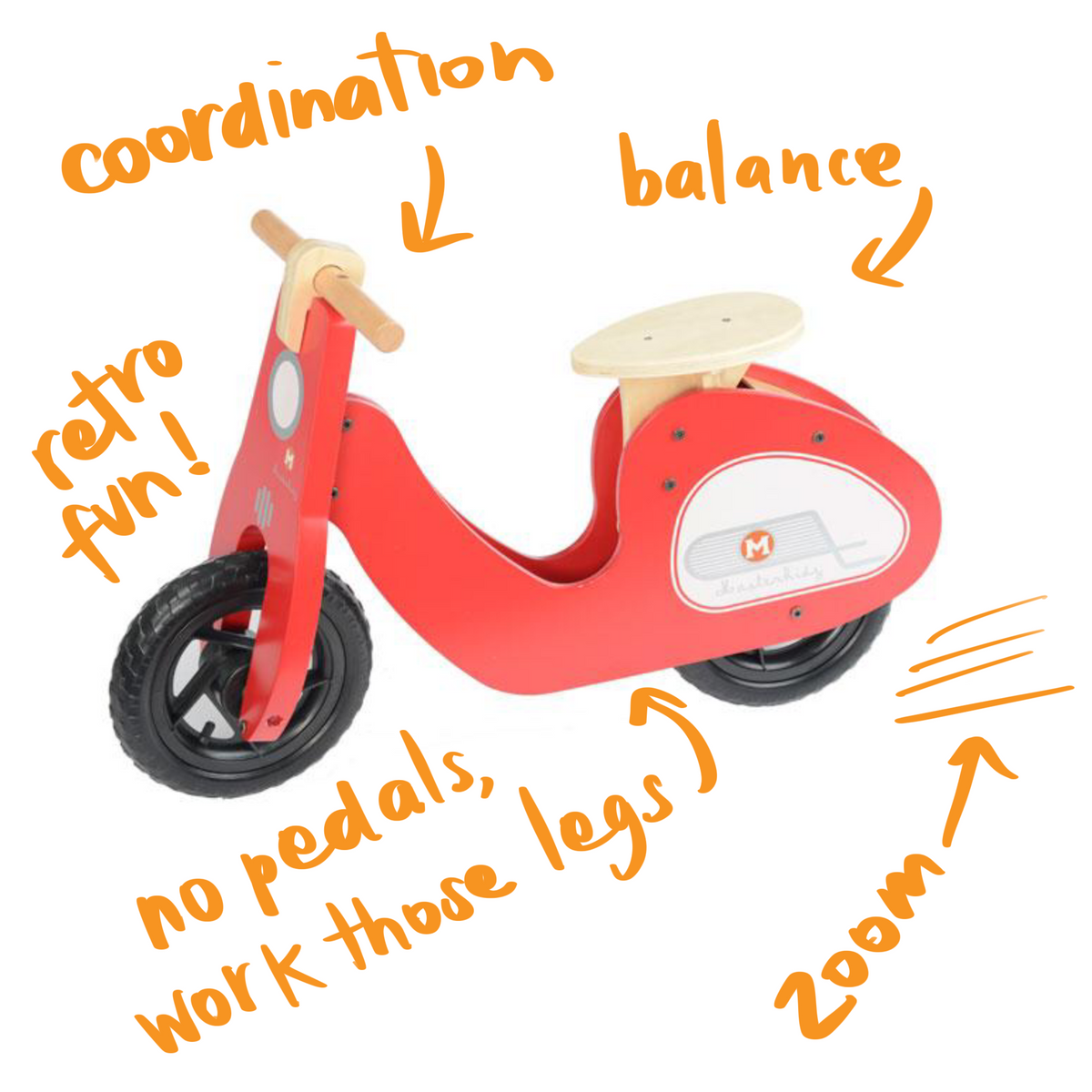 Balance Scooter (Red) by Masterkidz. (Pick Up Only)