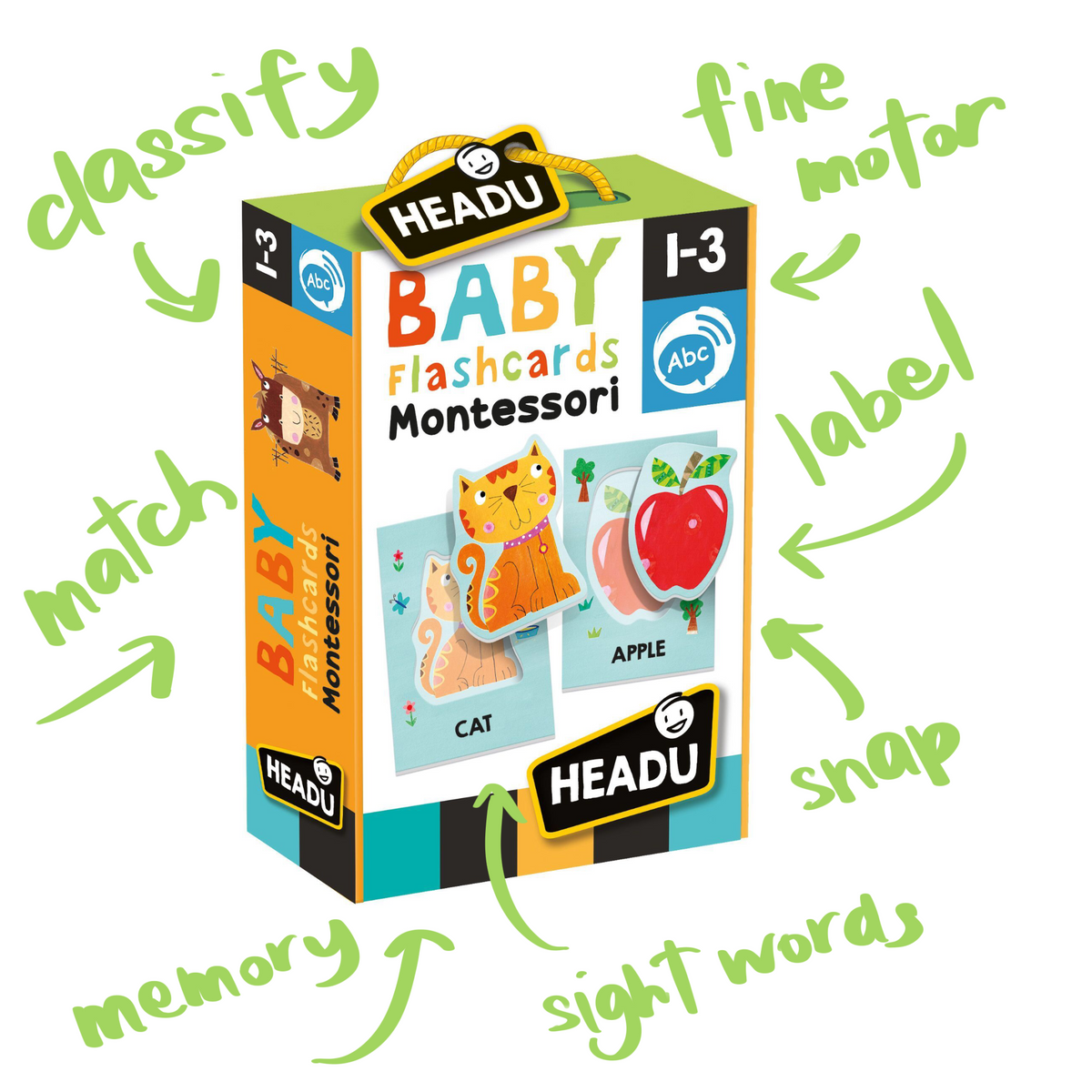 HEADU Montessori Baby Flashcards