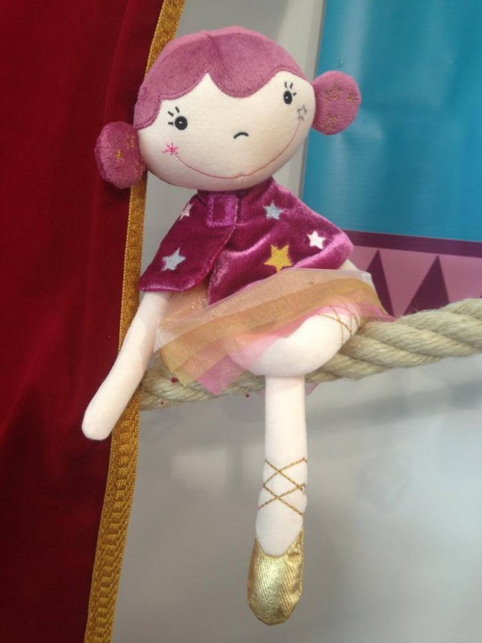 Ebulobo Betty the Tightrope walker fabric doll