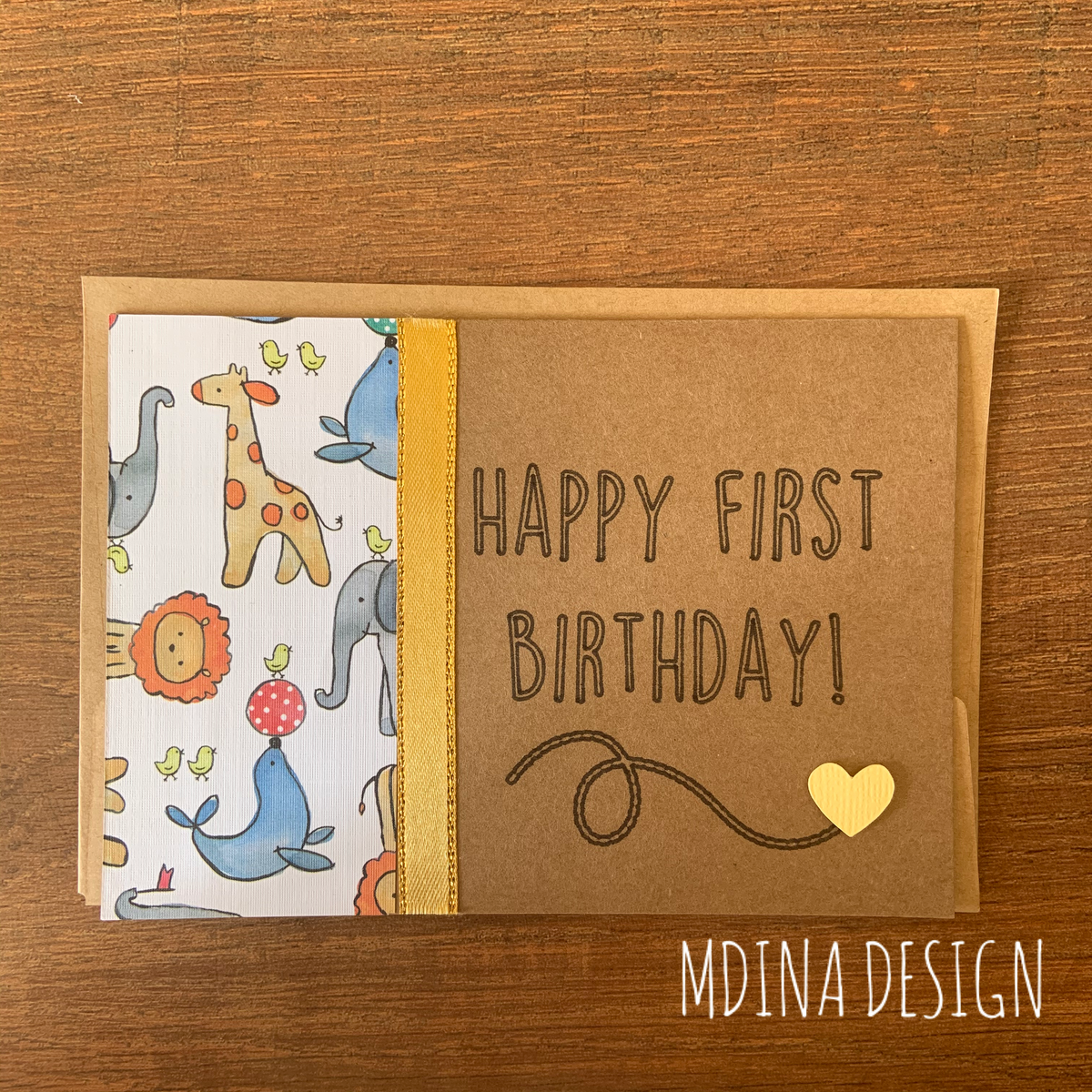 Handmade Card:  Happy First Birthday 🦁