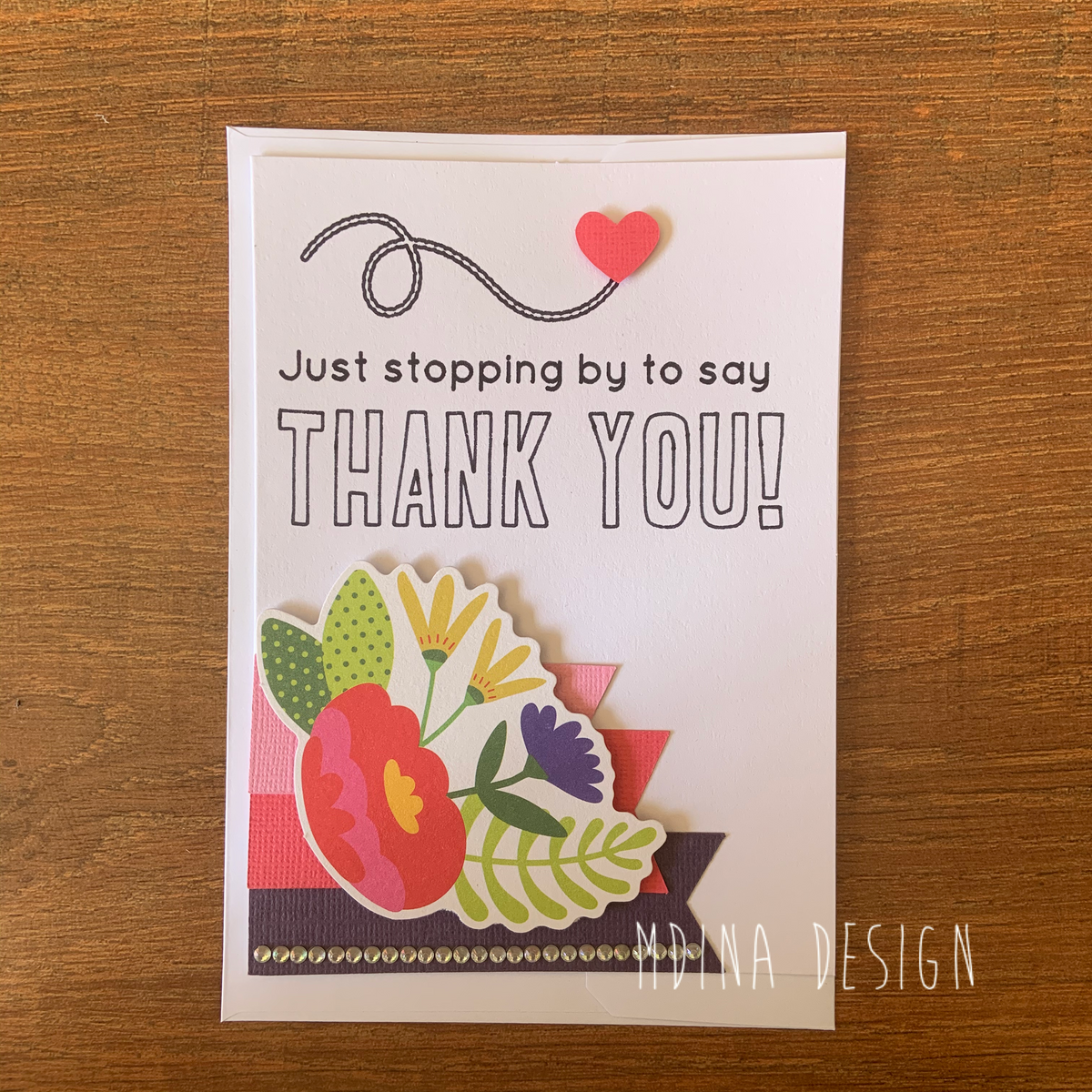 Handmade Card:  Thank You 🌸