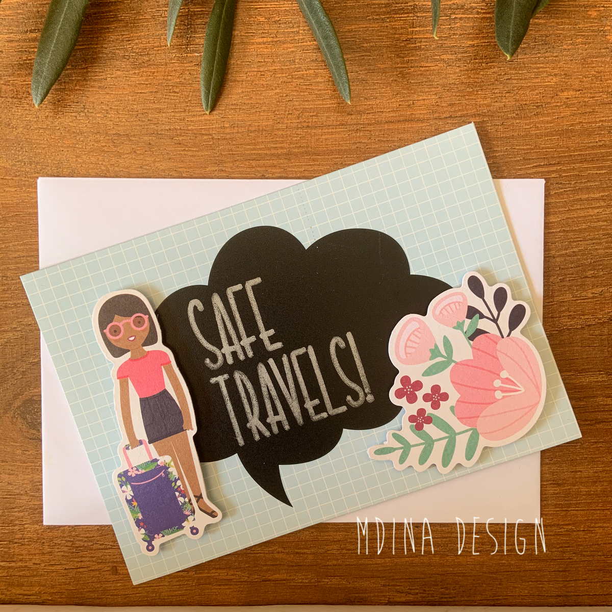 Handmade Card:  Safe Travels 🌺