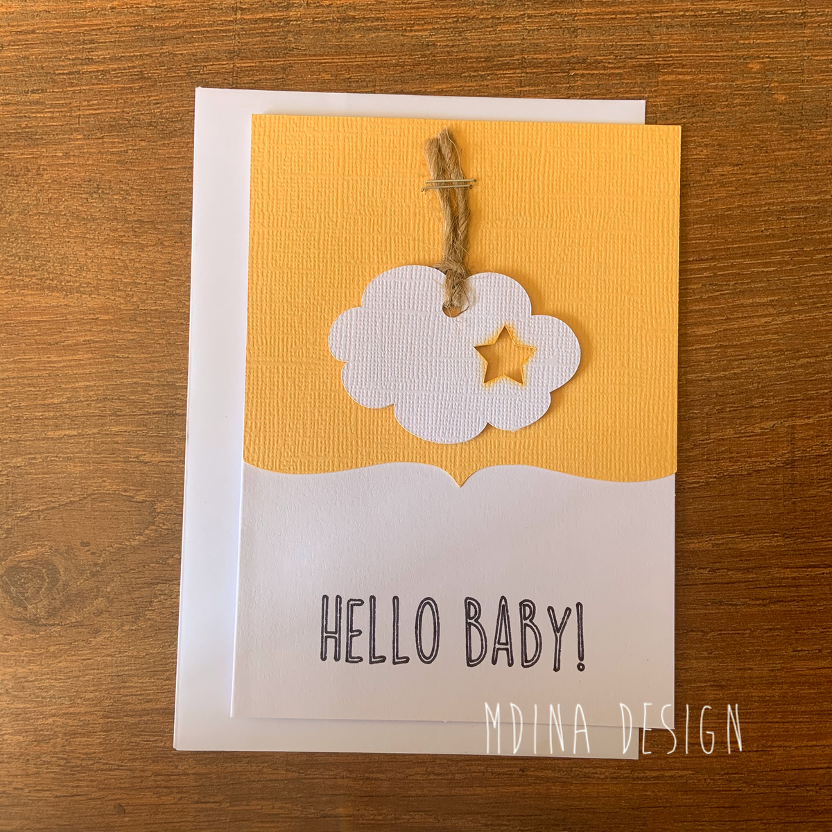 Handmade Card:  Hello Baby ☁️💛