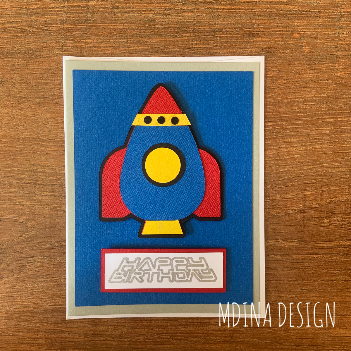 Handmade Card:  Happy Birthday Rocket 🚀