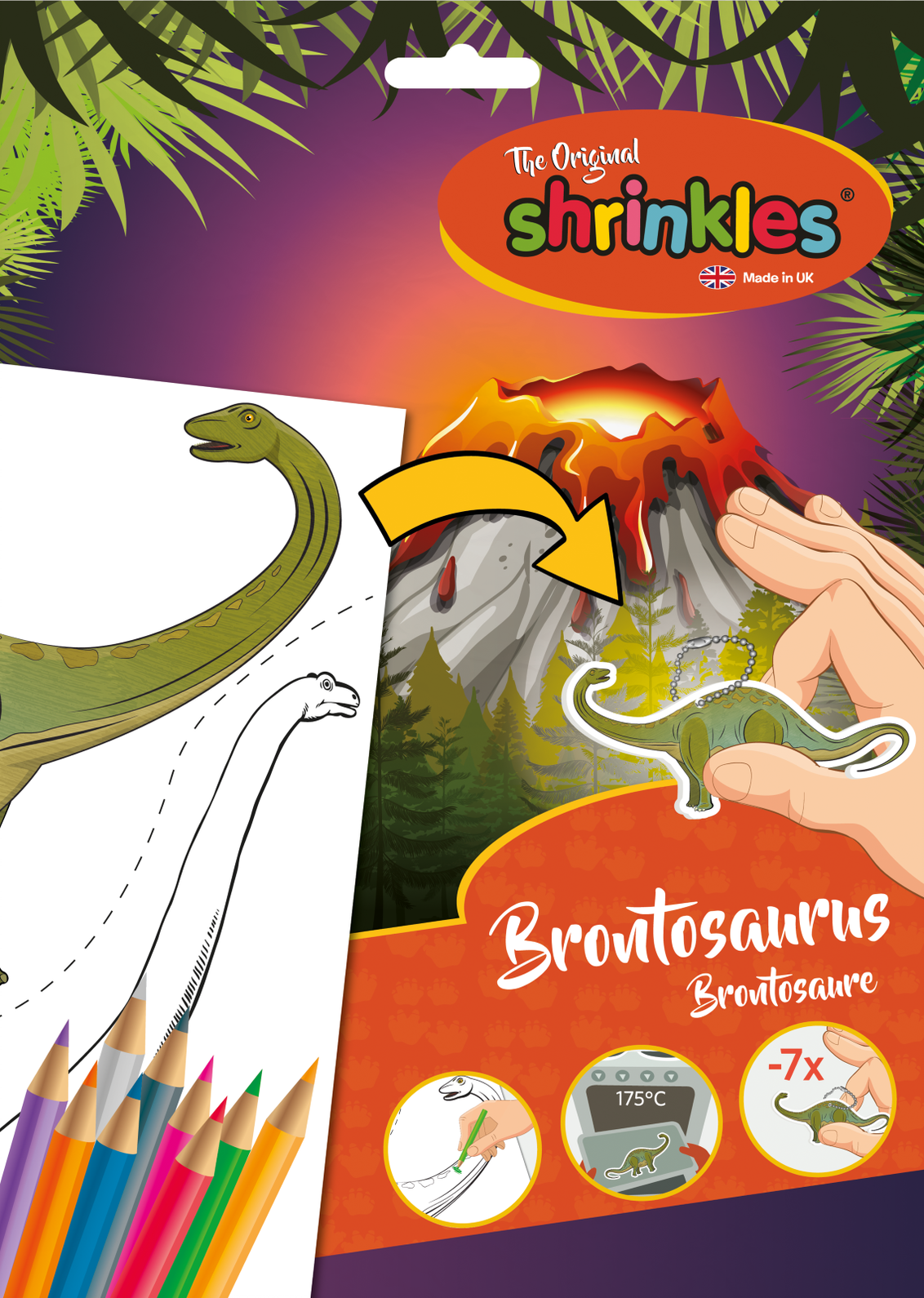 Shrinkles shrink plastic brontosaurus dinosaurs